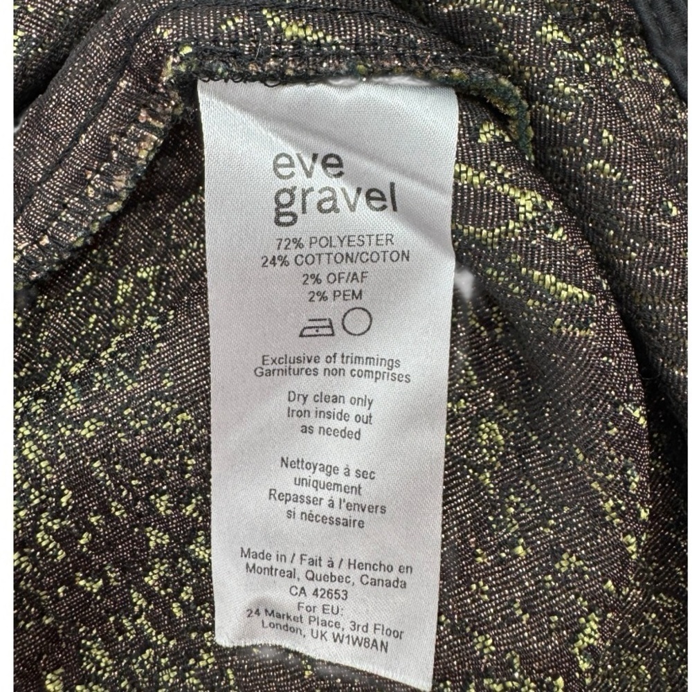 Eve Gravel "Train to Paris" Metallic Snakeskin Print Dress Green Size XS - Picture 11 of 13